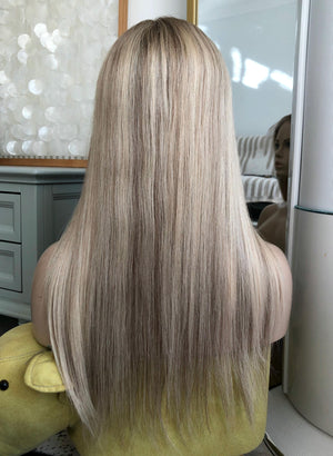 Bayaged Blonde 8X8" HD Lace Frontal Human Vigrin Hair Toppers, Light Density