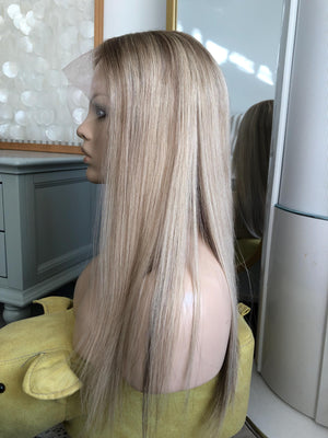 Bayaged Blonde 8X8" HD Lace Frontal Human Vigrin Hair Toppers, Light Density