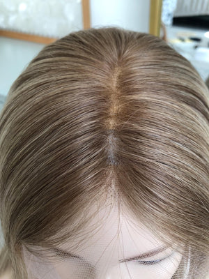 Bayaged Blonde 8X8" HD Lace Frontal Human Vigrin Hair Toppers, Light Density