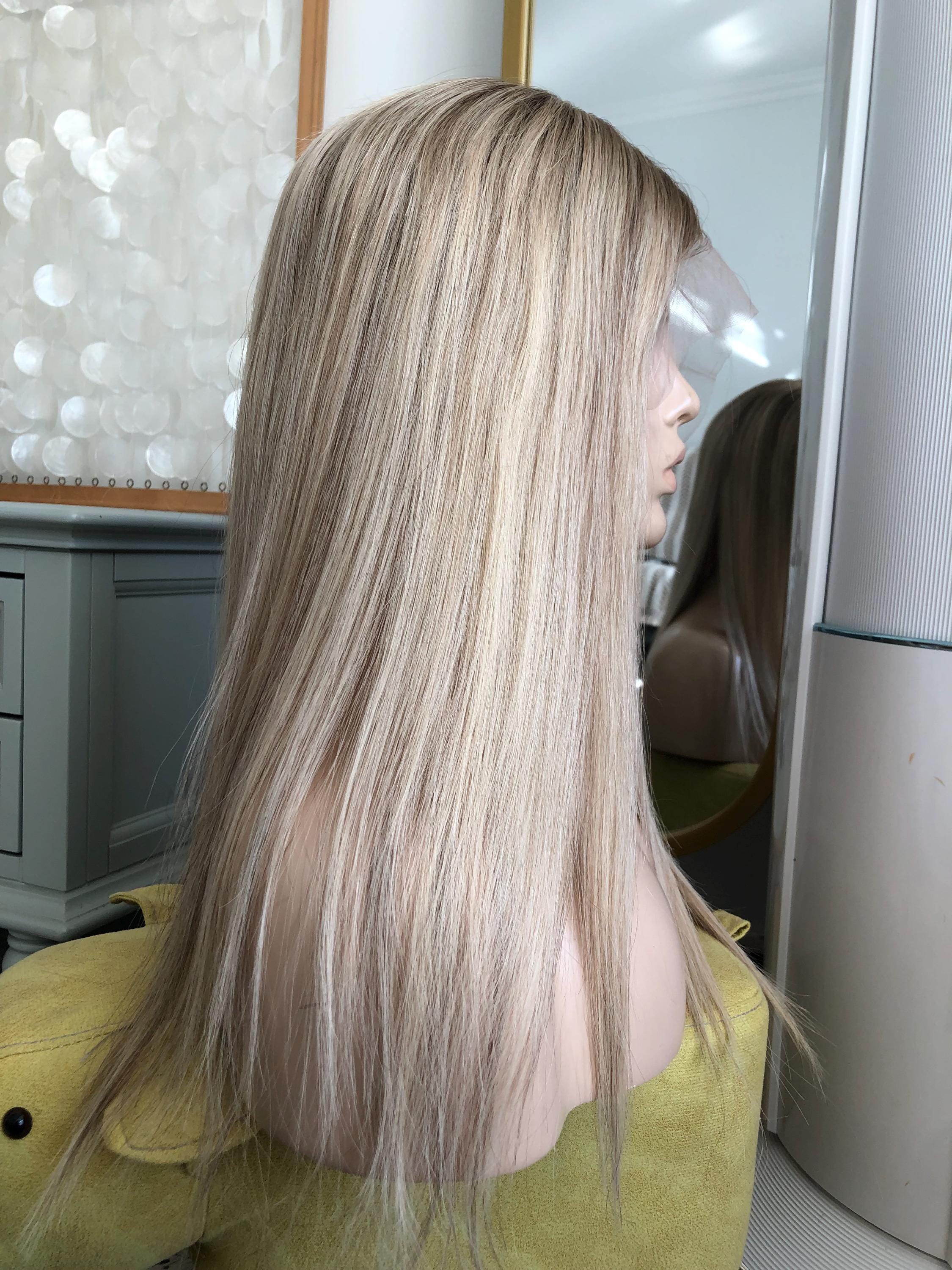 Bayaged Blonde 8X8" HD Lace Frontal Human Vigrin Hair Toppers, Light Density