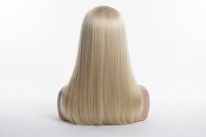 16-24" 8X8" Light Blonde Silk Base European Hair Toppers,Able to Be Colored Styled