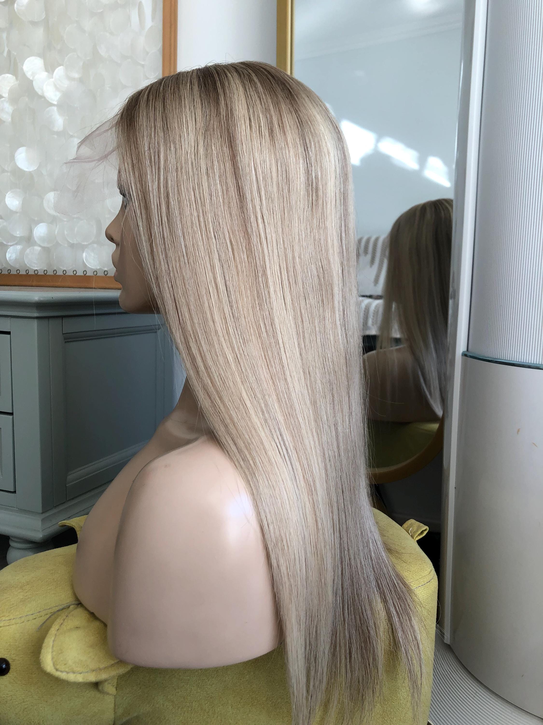 Bayaged Blonde 8X8" HD Lace Frontal Human Vigrin Hair Toppers, Light Density